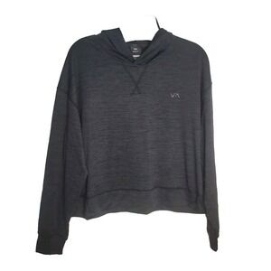 Rvca Women's ‎ Athletic Long Sleeves Shirt Hooded Small Gray